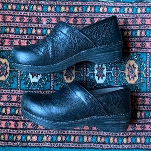 Dansko Black Embossed Professional Clogs, Size 38